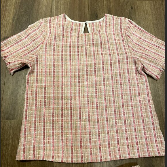 Pink and White Tweed Shorts and Top set, Size s/m - Picture 2 of 7